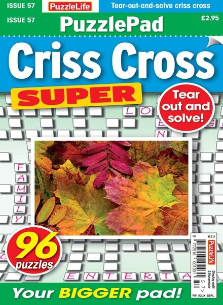 PuzzleLife PuzzlePad Criss Cross Super – 06 October 2022 Cover