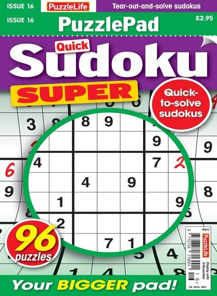 PuzzleLife PuzzlePad Sudoku Super – 06 October 2022 Cover