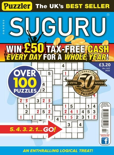 Puzzler Suguru – October 2022 Cover
