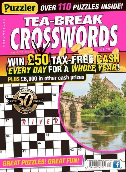 Puzzler Tea-Break Crosswords – October 2022 Cover