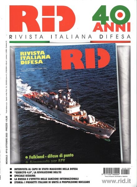 Rivista Italiana Difesa – Ottobre 2022 Cover