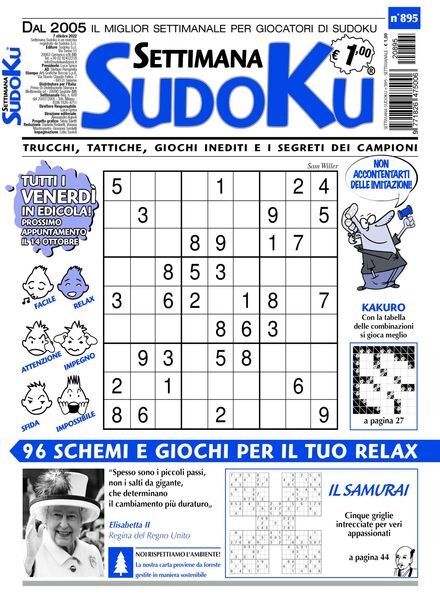 Settimana Sudoku – 05 ottobre 2022 Cover