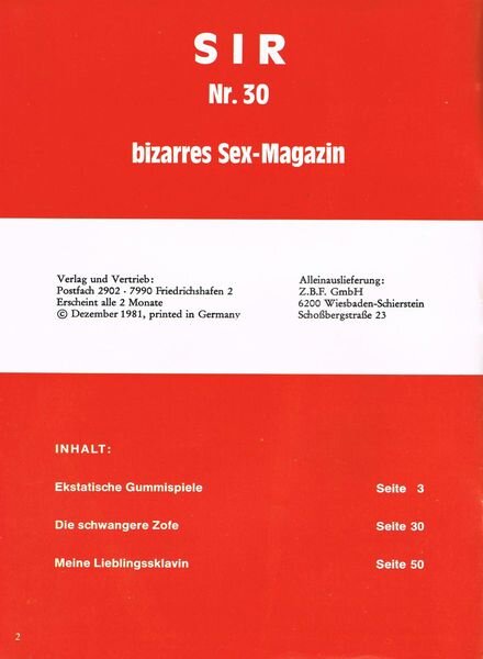 SIR – Nr 30 1981 Cover
