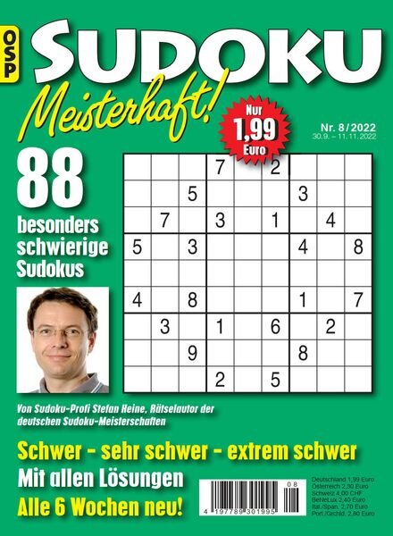 Sudoku Meisterhaft – Nr 8 2022 Cover