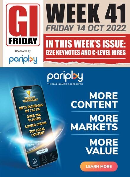 The Gambling Insider Friday – 14 October 2022 Cover