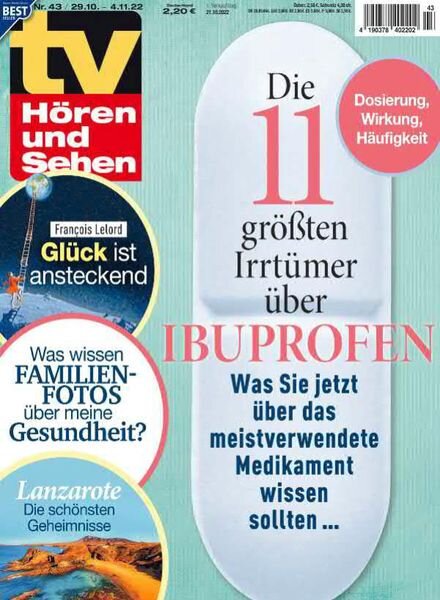 TV HOren und Sehen – 21 Oktober 2022 Cover