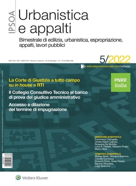 Urbanistica e appalti – N 5 2022 Cover