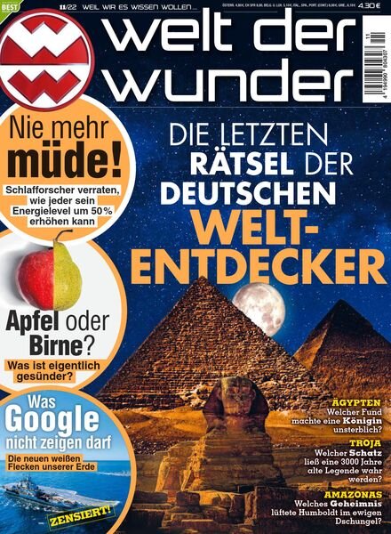Welt der Wunder – November 2022 Cover