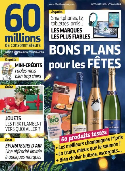 60 Millions de Consommateurs – Decembre 2022 Cover