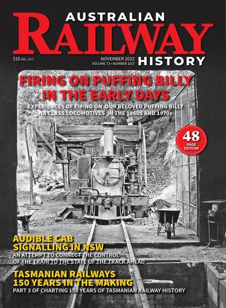Australian Railway History – November 2022 Cover