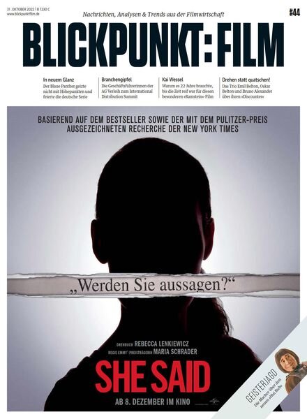 Blickpunkt Film – 31 Oktober 2022 Cover