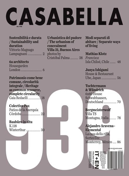 Casabella – novembre 2022 Cover