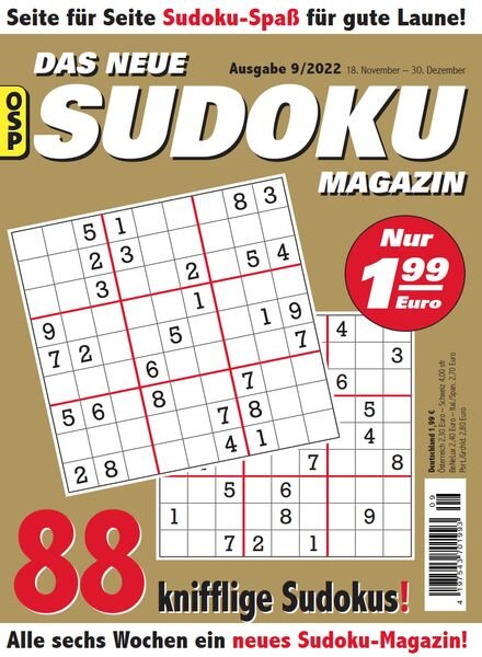 Das Neue Sudoku – Nr 9 2022 Cover
