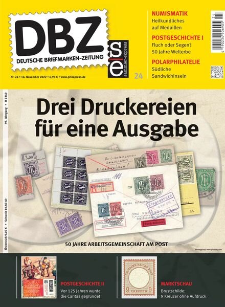 Deutsche Briefmarken-Zeitung – 14 November 2022 Cover