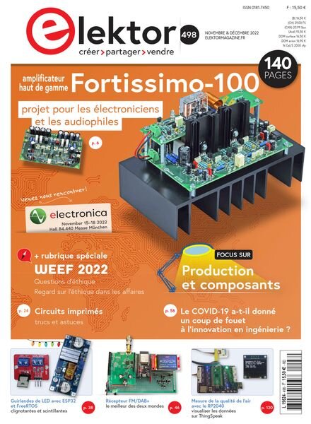 Elektor France – Novembre-Decembre 2022 Cover