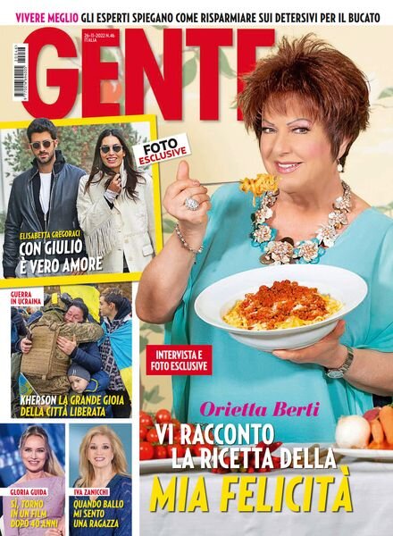 Gente Italia – 26 Novembre 2022 Cover