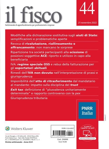 il fisco – 21 Novembre 2022 Cover