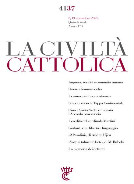 La Civilta Cattolica – 5 Novembre 2022 Cover