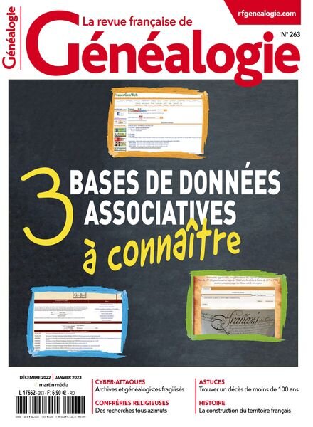 La Revue francaise de Genealogie – Decembre 2022 – Janvier 2023 Cover