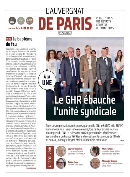 L’Auvergnat de Paris – 24 novembre 2022 Cover
