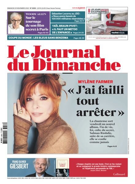 Le Journal du Dimanche – 20 novembre 2022 Cover