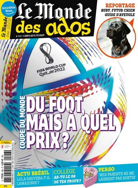 Le Monde des Ados – 16 novembre 2022 Cover