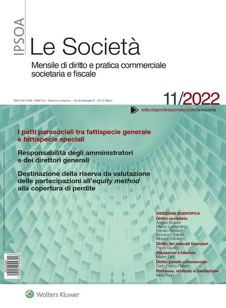 Le Societa – Novembre 2022 Cover