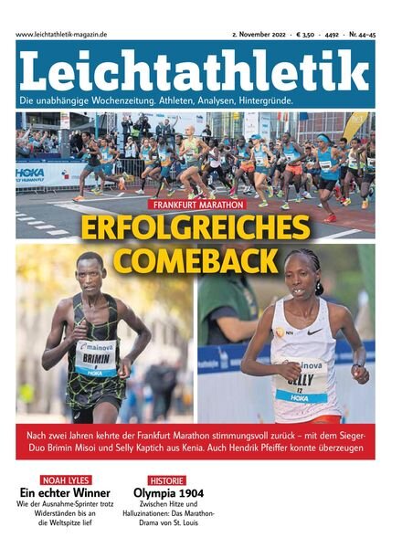Leichtathletik – 02 November 2022 Cover