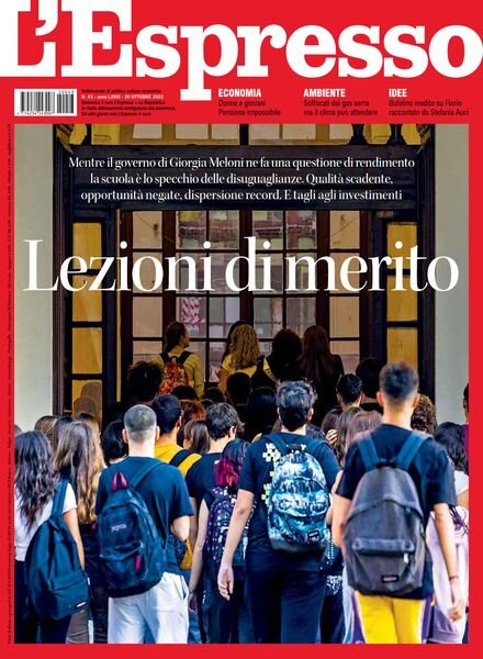 l’Espresso – 30 Ottobre 2022 Cover