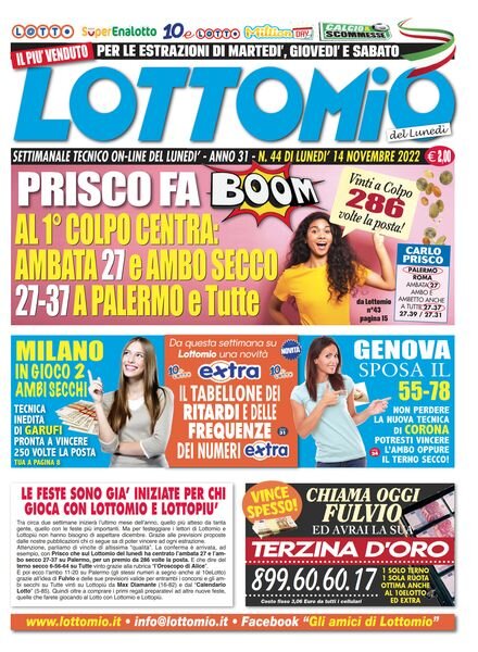 Lottomio – 14 Novembre 2022 Cover