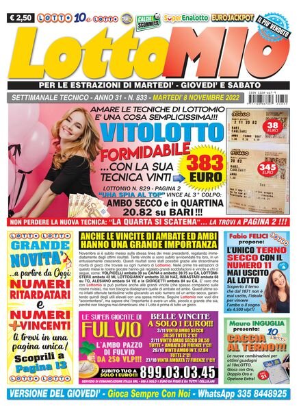 Lottomio – 8 Novembre 2022 Cover