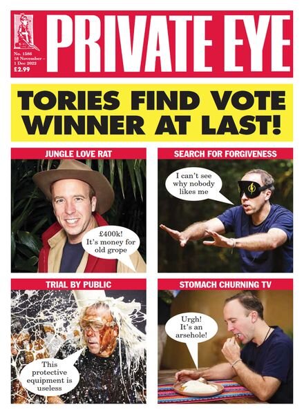 Private Eye Magazine – Issue 1586 – 18 November 2022 Cover
