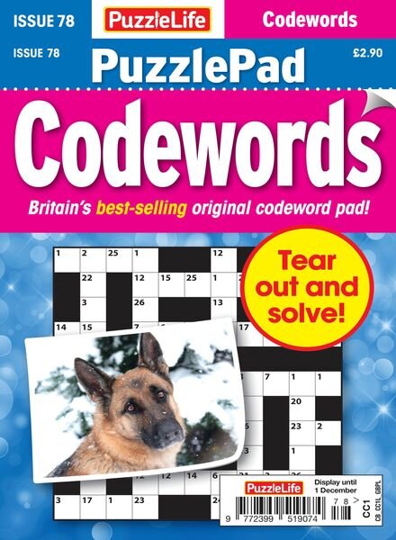 PuzzleLife PuzzlePad Codewords – 03 November 2022 Cover