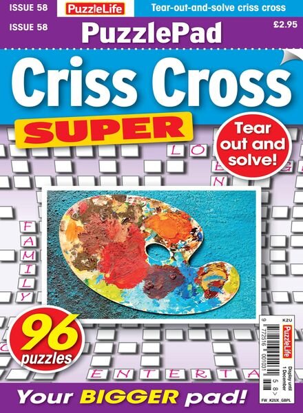 PuzzleLife PuzzlePad Criss Cross Super – 03 November 2022 Cover