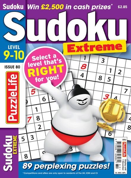 PuzzleLife Sudoku Extreme – October 2022 Cover