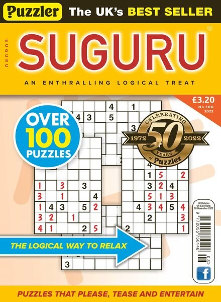Puzzler Suguru – November 2022 Cover
