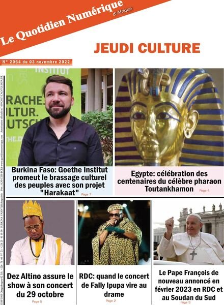 Quotidien Numerique d’Afrique – 03 novembre 2022 Cover