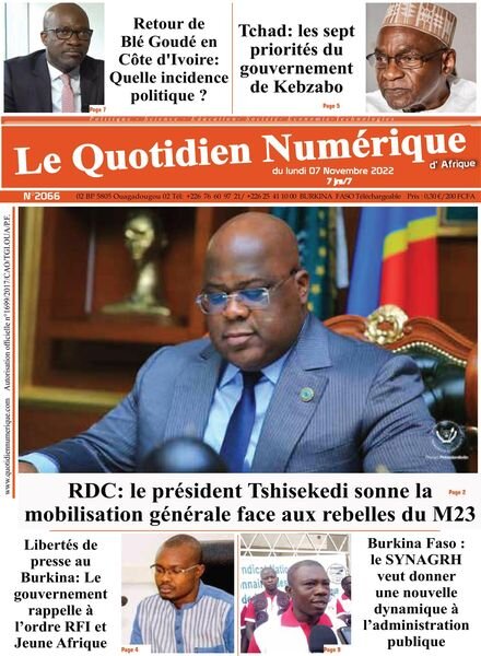 Quotidien Numerique d’Afrique – 07 novembre 2022 Cover
