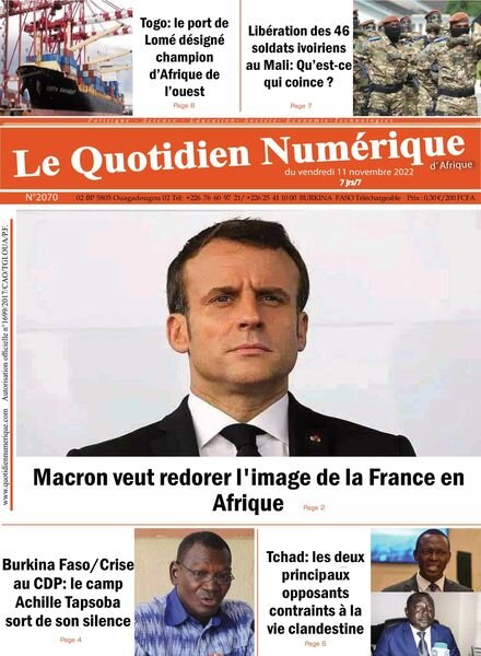 Quotidien Numerique d’Afrique – 11 novembre 2022 Cover