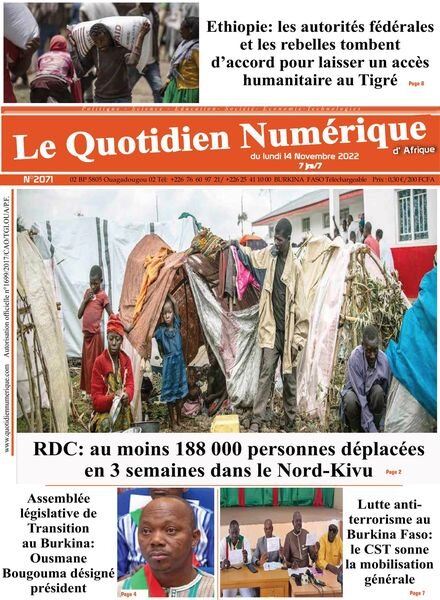 Quotidien Numerique d’Afrique – 14 novembre 2022 Cover