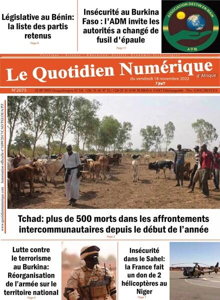 Quotidien Numerique d’Afrique – 18 novembre 2022 Cover