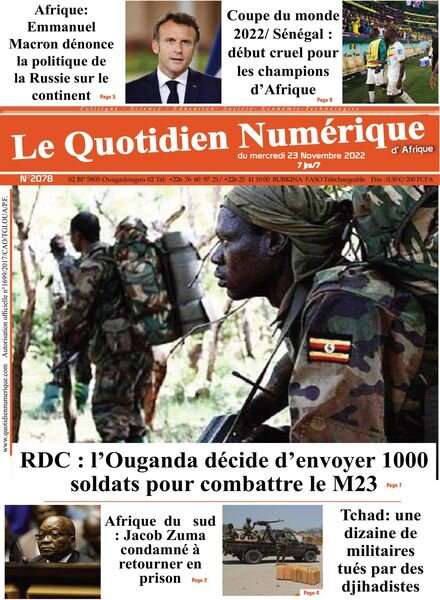 Quotidien Numerique d’Afrique – 23 novembre 2022 Cover