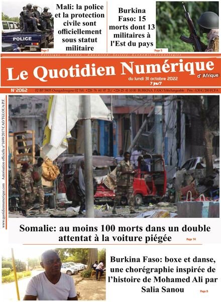 Quotidien Numerique d’Afrique – 31 octobre 2022 Cover