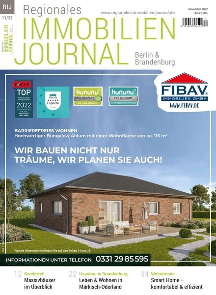 Regionales Immobilien Journal Berlin & Brandenburg – November 2022 Cover