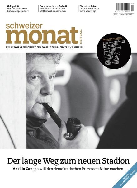 Schweizer Monat – November 2022 Cover