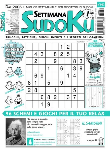 Settimana Sudoku – 23 novembre 2022 Cover