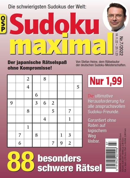 Sudoku Maximal – Nr 7 2022 Cover