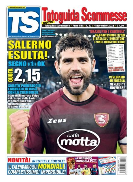 Totoguida Scommesse – 4 Novembre 2022 Cover
