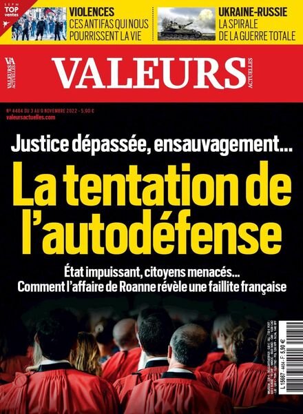 Valeurs actuelles – 03 novembre 2022 Cover