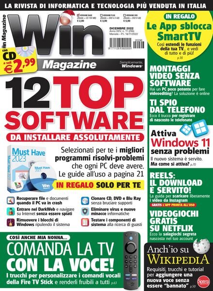 Win Magazine – Dicembre 2022 Cover